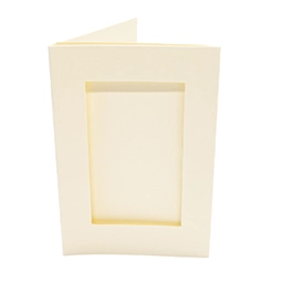 Cream Mini Rectangle Aperture Cards - Pack of 10 