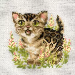 Cat Embroidery Kit Cute Kitten Design DIY Craft Siamese Pattern Flower  Needlepoint Modern Hoop Cat Art 