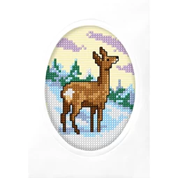 Orchidea Deer Christmas Christmas Card Making Cross Stitch Kit