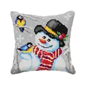 Image of Orchidea Snowman and Birds Cushion Christmas Cross Stitch Kit