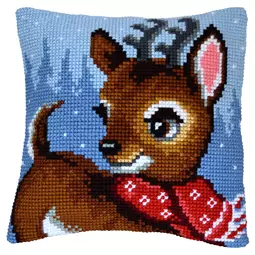 Orchidea Deer in Scarf Cushion Christmas Cross Stitch Kit