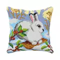 Image of Orchidea Winter Rabbit Cushion Christmas Cross Stitch Kit