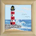 Image of Orchidea Lighthouse with Frame Cross Stitch Kit
