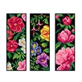 Image of Orchidea Flowers Bookmarks - Set of 3 Cross Stitch Kit