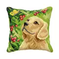 Image of Orchidea Dog and Butterfly Cushion Cross Stitch Kit