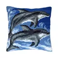 Image of Orchidea Dolphins Cushion Cross Stitch Kit