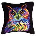 Image of Orchidea Colourful Owl Cushion Cross Stitch Kit
