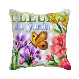 Orchidea Iris and Rose Cushion Cross Stitch Kit
