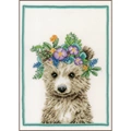 Image of Lanarte Flower Crown Bear Cross Stitch Kit