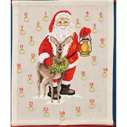 Permin Santa Claus and Deer Advent Christmas Cross Stitch Kit