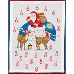 Permin Santa Claus in Chimney Advent Christmas Cross Stitch Kit