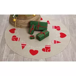 Permin Heart and Stocking Mat Christmas Cross Stitch Kit