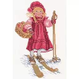 Eva Rosenstand Girl Skiing Christmas Cross Stitch Kit