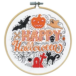 Halloween Cross Stitch Kit. Happy Pumpkin Spice Season Kit