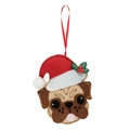 Image of Trimits Festive Pug Felt Ornament Christmas Craft Kit