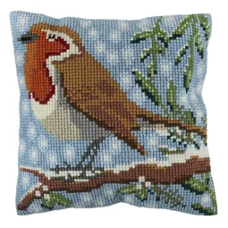 Trimits Robin Cushion Christmas Cross Stitch Kit