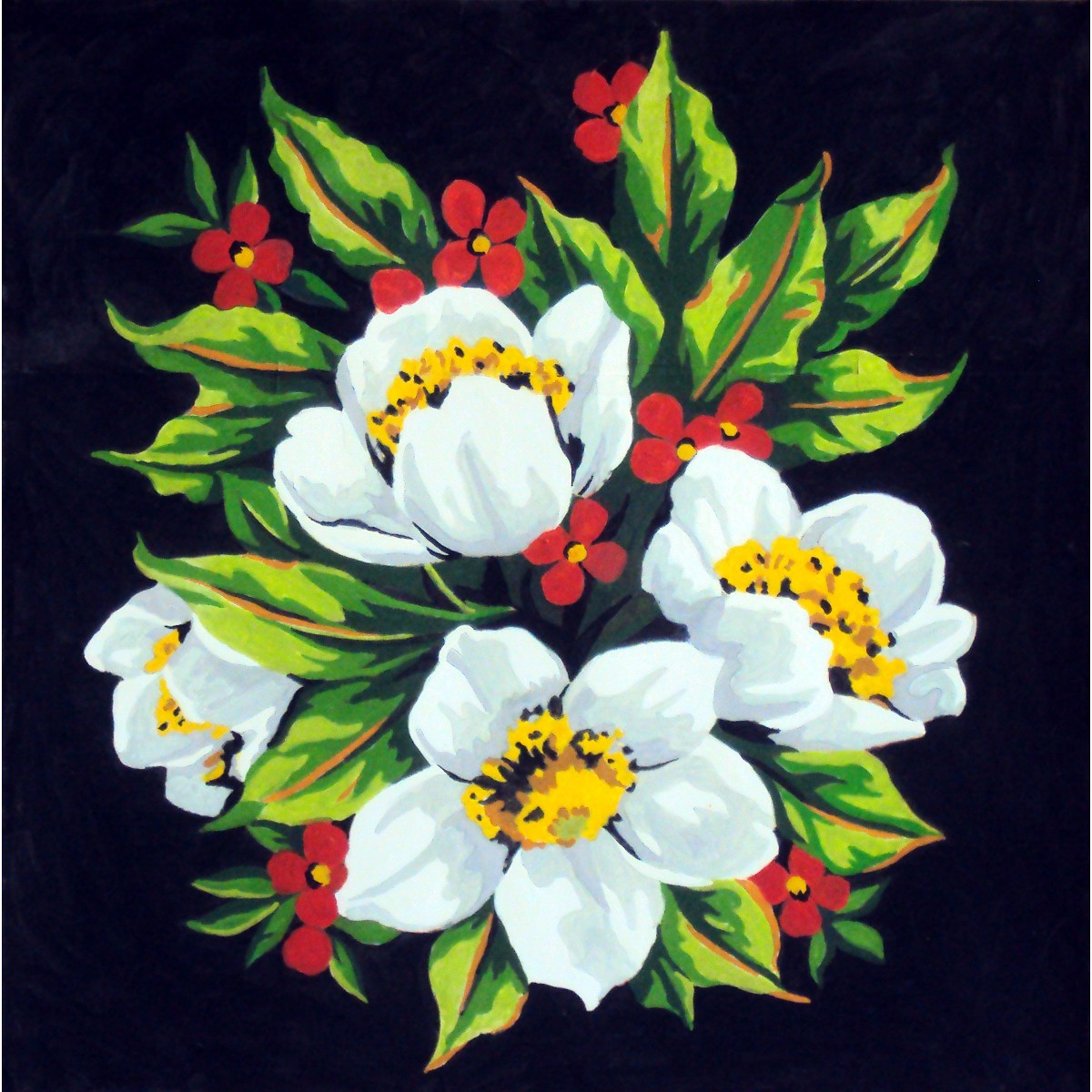 Gobelin-L White and Red Wildflowers Tapestry Canvas — image 2