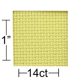 Leisure Arts 14 count Yellow Aida 15 x 18 Inches Fabric Thread
