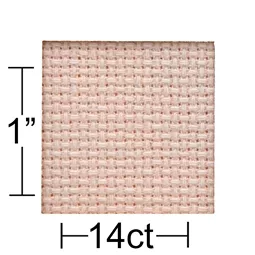 Leisure Arts 14 count Light Pink Aida 15 x 18 Inches Fabric Thread