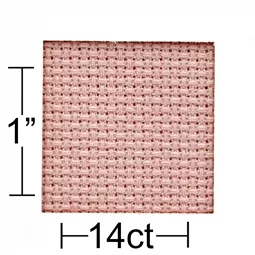 Leisure Arts 14 count Medium Pink Aida 30 x 36 Inches Fabric Thread