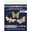 Image of Leisure Arts 3 Piece Set Insects Wooden Shapes Wood Stitchery Kit
