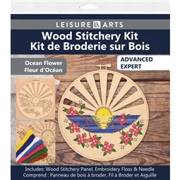 Leisure Arts Ocean Flower Wood Stitchery Kit