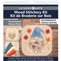 Image of Leisure Arts Floral Gnome Wood Stitchery Kit