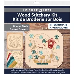 Leisure Arts Gnome Birds Wood Stitchery Kit