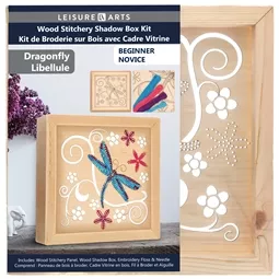 Leisure Arts Shadow Box Dragonfly Wood Stitchery Kit