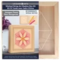 Image of Leisure Arts Shadow Box Hexagon Flower Wood Stitchery Kit