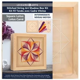 Leisure Arts Shadow Box Square Lotus Wood Stitchery Kit