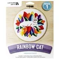 Image of Leisure Arts Rainbow Cat Embroidery Kit