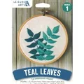 Image of Leisure Arts Teal Leaves Embroidery Kit