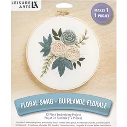 Leisure Arts Flower Swag Home Embroidery Kit