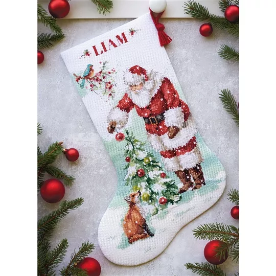 Banar Designs Counted Cross Stitch Christmas Stocking Toys Bear