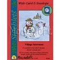 Image of Mouseloft Village Snowman Christmas Card Making Christmas Cross Stitch Kit