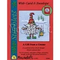 Image of Mouseloft A Gift from a Gnome Christmas Card Making Christmas Cross Stitch Kit