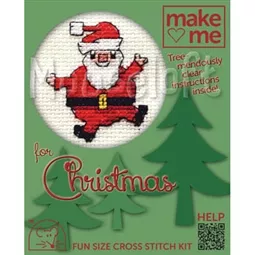 Mouseloft Roly Poly Santa Christmas Card Making Christmas Cross Stitch Kit
