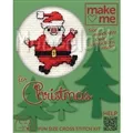 Image of Mouseloft Roly Poly Santa Christmas Card Making Christmas Cross Stitch Kit