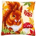 Image of Vervaco Squirrel in Autumn Cushion Cross Stitch Kit