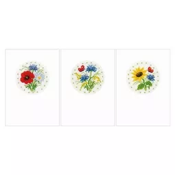 Vervaco Field Flowers Greetings Cards Cross Stitch Kit