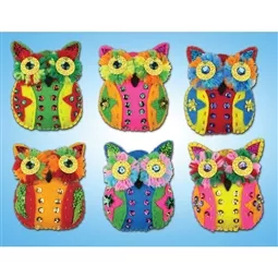 Design Works Crafts Colourful Owls Ornaments Christmas Craft Kit