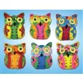 Image of Design Works Crafts Colourful Owls Ornaments Christmas Craft Kit