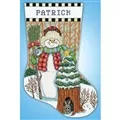 Image of Design Works Crafts Forest Snowman Stocking Christmas Cross Stitch Kit