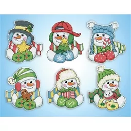 Design Works Crafts Snowman Hugs Ornaments Christmas Cross Stitch Kit