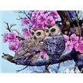 Image of Merejka Owls in Spring Blossom Cross Stitch Kit