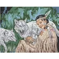 Image of Gobelin-L Lady and Wolves Tapestry Canvas