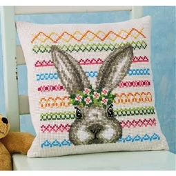Permin Rabbit Cushion Cross Stitch Kit