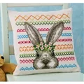 Image of Permin Rabbit Cushion Cross Stitch Kit