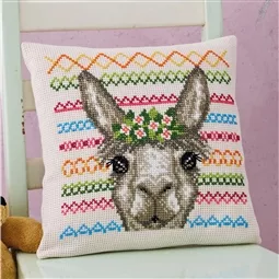 Permin Alpaca Cushion Cross Stitch Kit